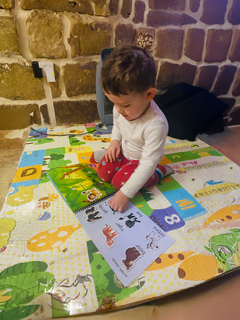 Detail photo of the book pieces and textures